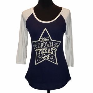 Home Grown Texas Girl Baseball Tee.     426